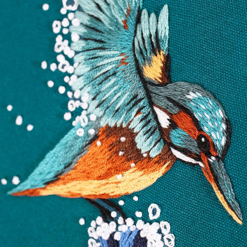 COCOMOX 4 Sets Embroidery Kit for Beginners, Hand Embroidery Stiches Practice Kit for Adults, Dolphin Swan Turtle Hummingbird Pattern Embroidery Kit, Craft Hand Stitch DIY Kit - Image 4